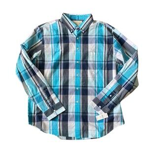 NARRAGANSETT TRADERS Men’s Blue White Casual Button Down Long Sleeve Shirt Sz XL